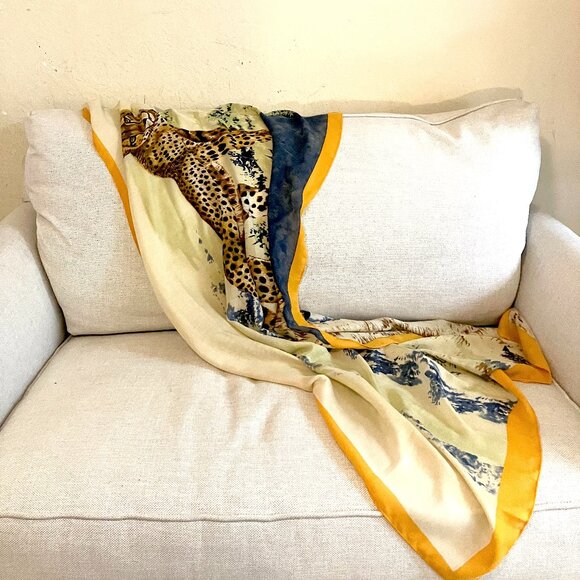 Vimoda Paris Rectangular Leopard Scarf (34" X 71") NWOT - Picture 10 of 15